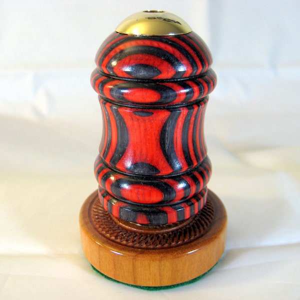 Kaleidoscope Multi Color Red and Black Wood with custom Cherry Base
