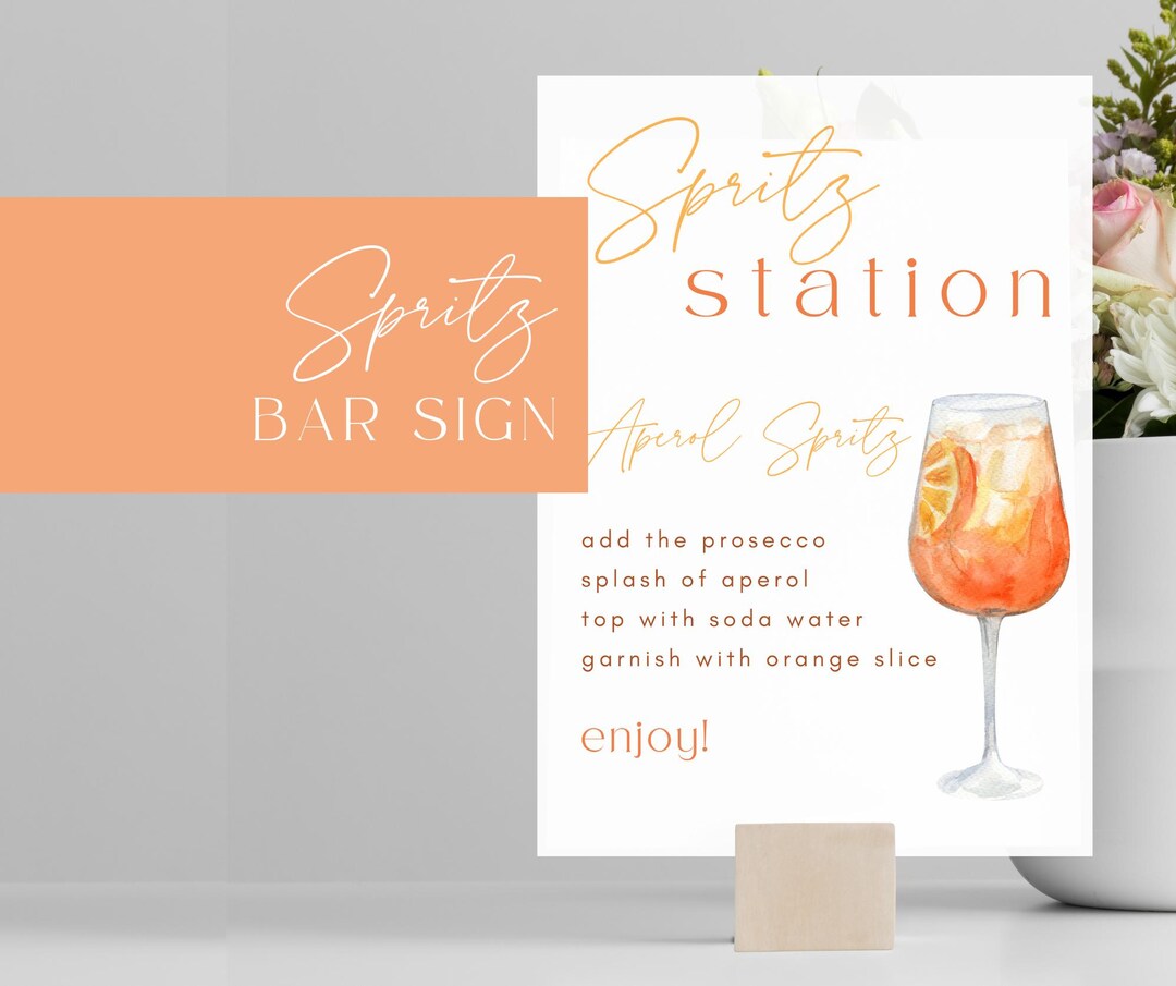 Aperol Spritz Bar Sign, Customizable Template (digital Download) - Etsy