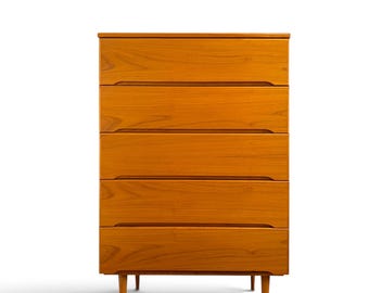 Vintage Teak Highboy Dresser