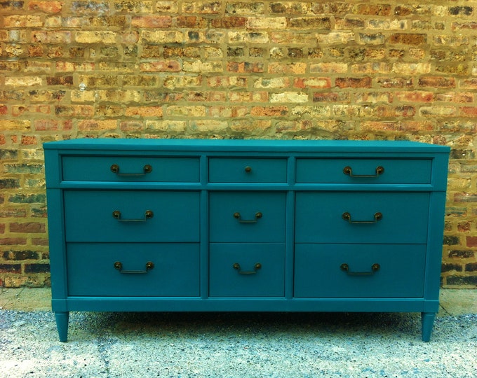 Vintage Dresser in a Perfect Teal RESERVED Custom Order - Etsy