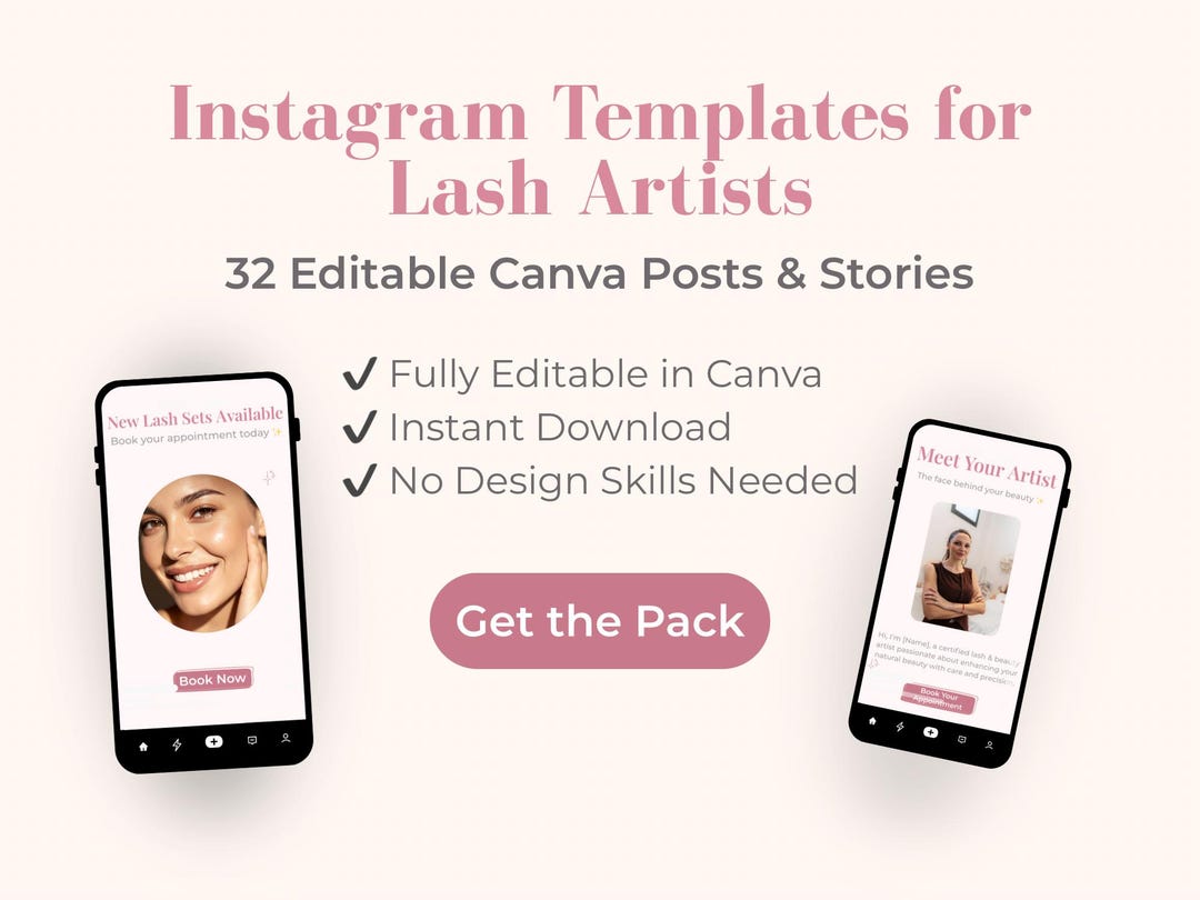 Instagram Templates for Lash Artists | Beauty Business Brand Kit ...
