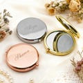 Custom Engraved Compact Mirror, Personalized Name Pocket Mirror, Rose Gold/Gold/Silver Makeup Mirror with Magnification, Bridesmaids Gift product logo