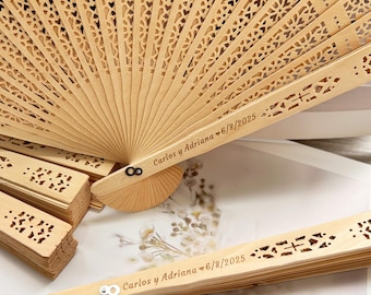 Personalized Wedding Fans for Guests, Custom Engraved Wooden Hand Fans, Rustic Wedding Favor, Bridal Shower Favors Summer Wedding Guest Gift