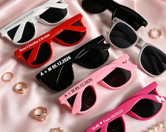 Personalized Wedding Sunglasses, Custom Square Sunglasses for Bridesmaids, Bachelorette Party Accessories, Bridal Shower and Wedding Favors