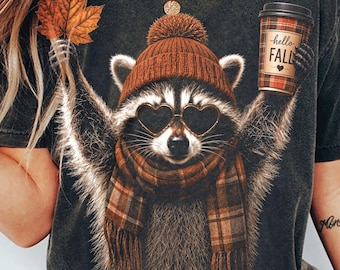 Fall Raccoon PNG, Tis The Season Shirt Design, Cozy Autumn Sublimation (Digital Download)