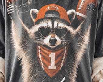 Game Day Raccoon PNG, Football Fan Shirt Design, Sports Animal Sublimation (Digital Download)