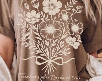 Teacher Wildflowers PNG, Helping Little Minds Grow PNG, Teacher Boho Flowers Png, Teacher Appreciation, Teacher Sublimation, Teacher PNG.