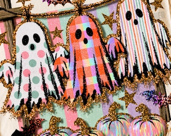 Colorful Ghosts PNG, Halloween Ghost Shirt Design, Pastel Pumpkin Sublimation (Digital Download)
