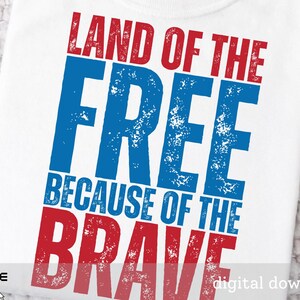 Land of the Free Because of the Brave Svg Png Coquette Memorial Day Svg Png America svg Png Patriotic svg Independence Day Png Sublimation