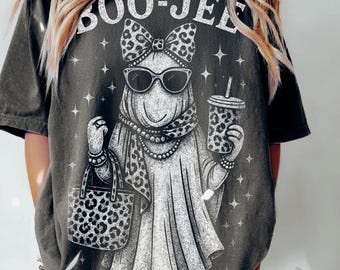 Boo Jee PNG, Boujee Ghost Halloween png, Spooky Glam Ghost Shirt Design, Leopard Print Ghost PNG, Trendy Halloween Sublimation PNG