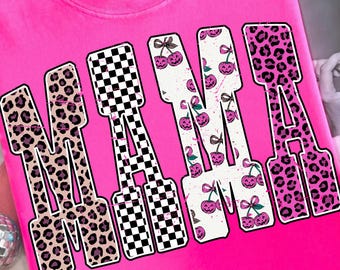 Mama Pumpkin Leopard PNG, Fall Halloween Sublimation Design, Checkered Mama Shirt PNG, Trendy Autumn Digital Download