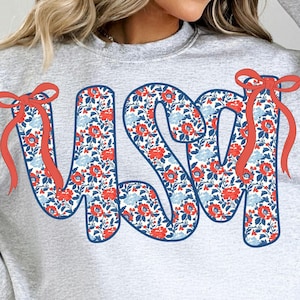 USA floral Coquette Png, 4th of July Png, America floral Png, Memorial Day PNG, Girly USA Png, Independence Day png, Patriotic png