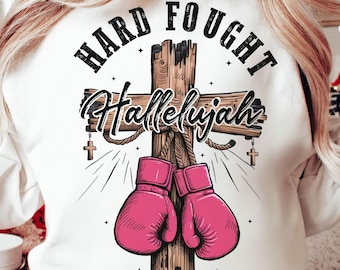 Hard Fought Hallelujah PNG Pink and Gold