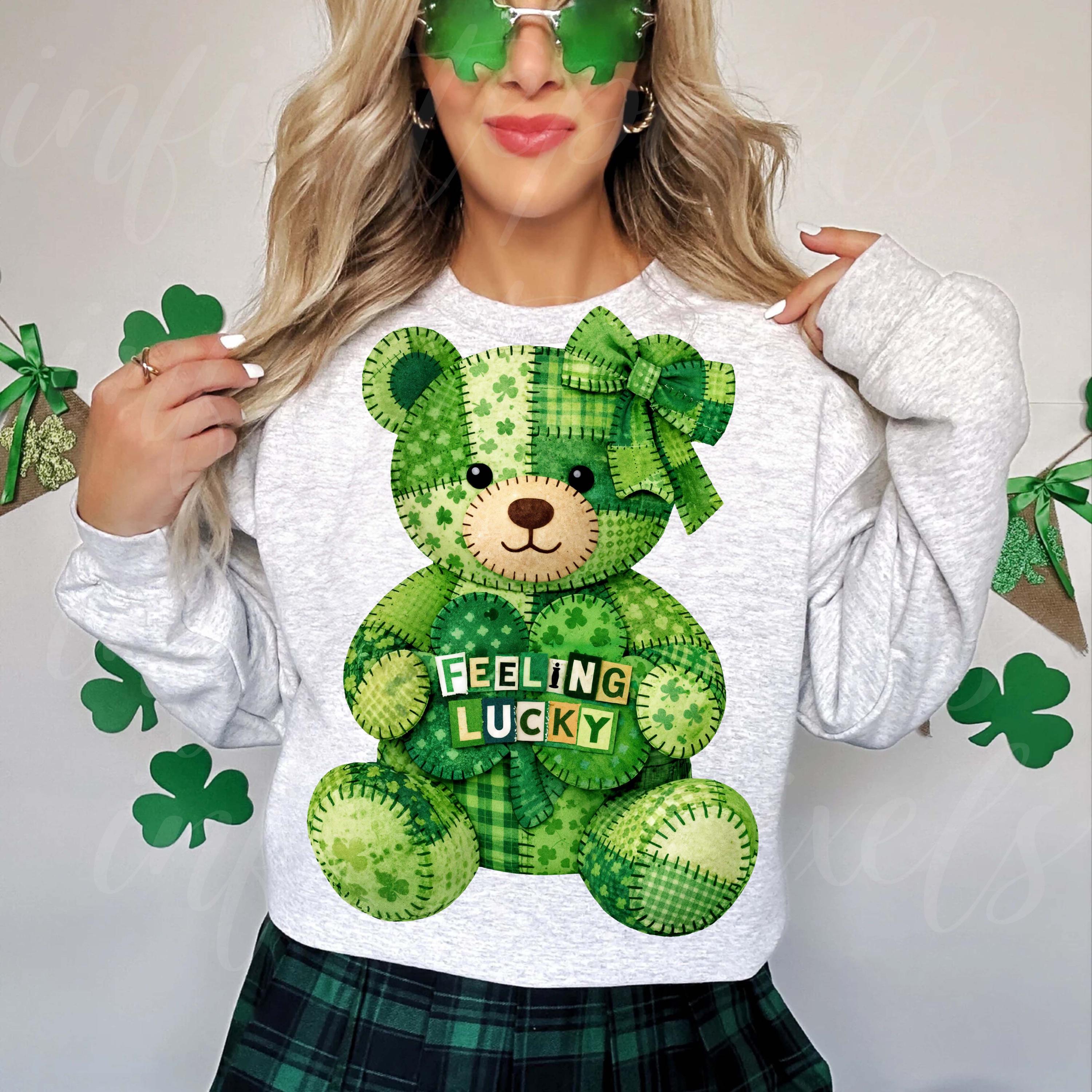 St Patricks Teddy Bear PNG, Feeling Lucky Ransom Note PNG, Shamrock ...