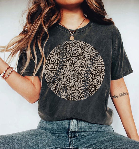 Leopard Baseball PNG, Leopard Print Baseball Design, Softball Baseball png, Sports Mom Shirt png, Trendy Leopard PNG