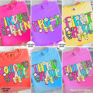 Preppy Back to School Floral Bundle PNG, First Day of School Designs, Kindergarten to Third Grade, Retro Teacher Shirt Neon Sublimation