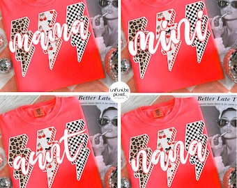 Trendy Mama PNG, Leopard Checker Cherry Letters Sublimation, Cute Retro Mom Shirt Design