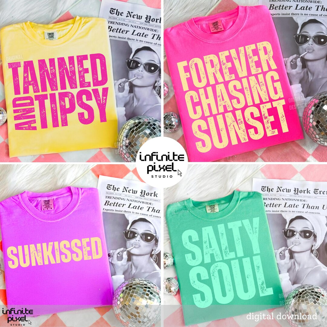 Sunshine Png Beach Life Bundle PNG Summer PNG Neon Trendy Summer Shirt ...