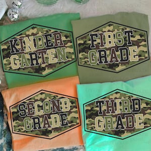 Retro Back to School Boys Old Camo PNG Bundle, Kindergarten Design, First Day PNG, Pre-K to Third Grade Png,School Boy Sublimation