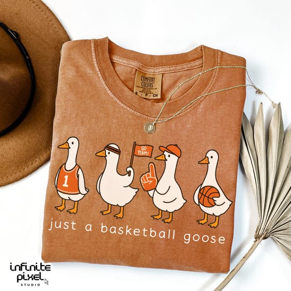 Basketball Goose PNG, Funny Goose Sports Team Sublimation, Cute Animal Basketball Design, Trendy Game Day Shirt PNG