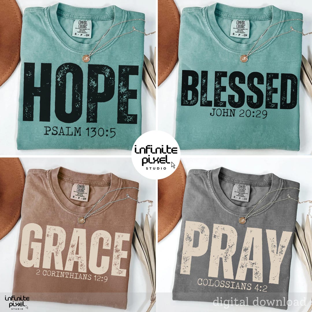 Bible Bundle Svg Png, Pray Hope Blessed Design, Svg Checkered Jesus Png ...