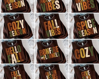 Fall Vibes Bundle PNG, Pumpkin Season PNG, Retro Design, Retro Fall PNG, Cozy season png, trendy fall png, Thanksgiving png,Fall Sublimation