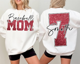 Personalized Baseball Mom PNG, Faux Glitter Png, Gameday Baseball Png, Baseball Lover Png, Baseball Season Png, Digital Download