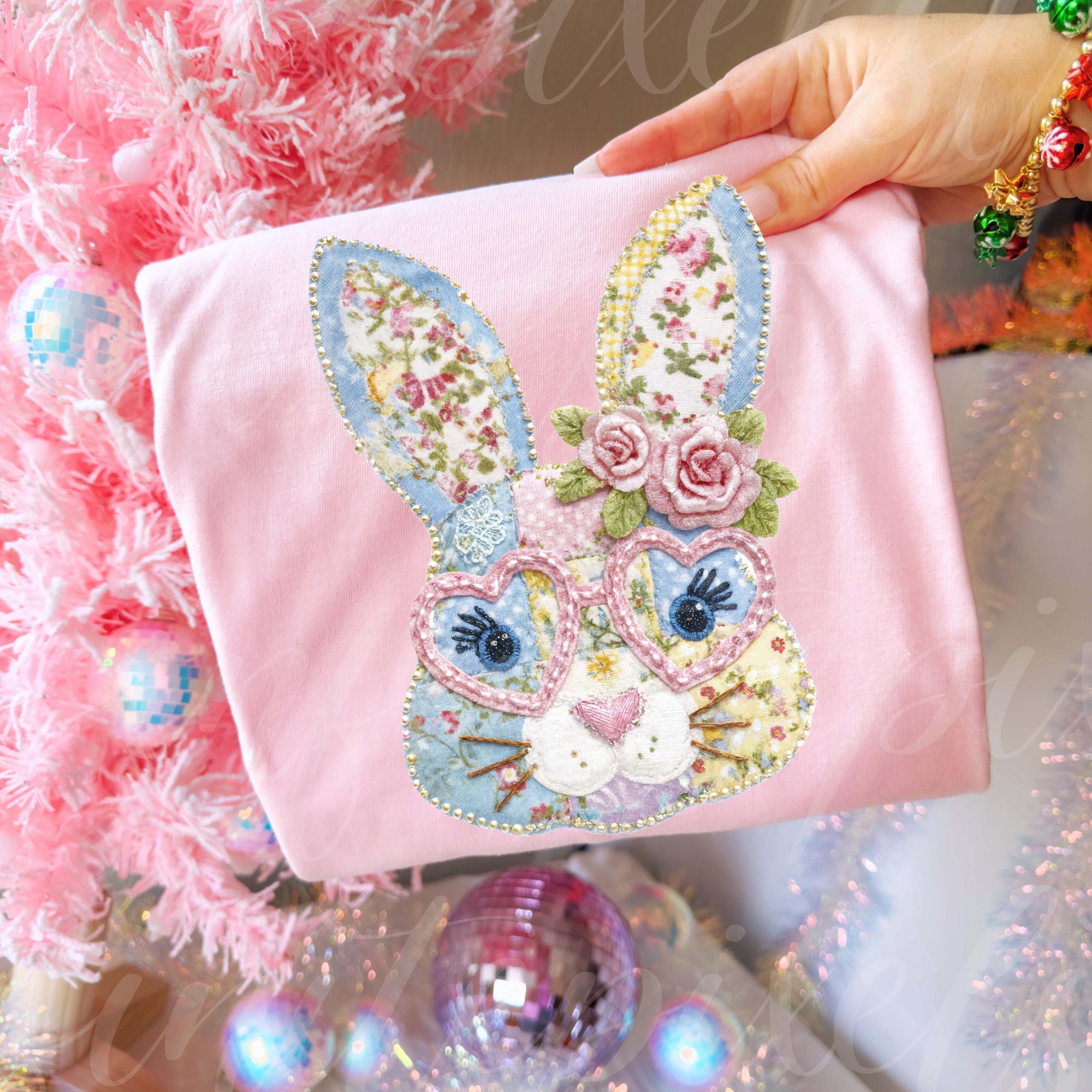 Vintage Fabric Bunny Appliques - Etsy display picture 1