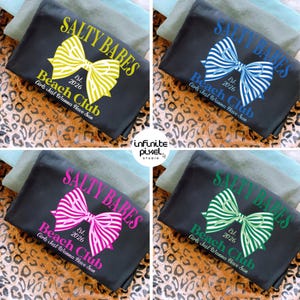 Salty Babes PNG, Coquette Bow Png, Neon Summer Png Shirt Designs, Trendy Summer Beach Png Coquette png Beach Aesthetic png, preppy beach png image 3