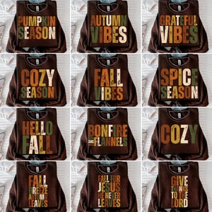 Fall Vibes Bundle PNG, Pumpkin Season PNG, Cozy Autumn Sublimation, Retro Thanksgiving Shirt Design, Trendy Fall PNG