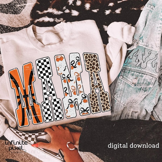 Basketball Mama PNG, Checkered Leopard Bow png, Sports Mama Sublimation Design, Game Day Basketball Mom Shirt PNG, Trendy Mama PNG
