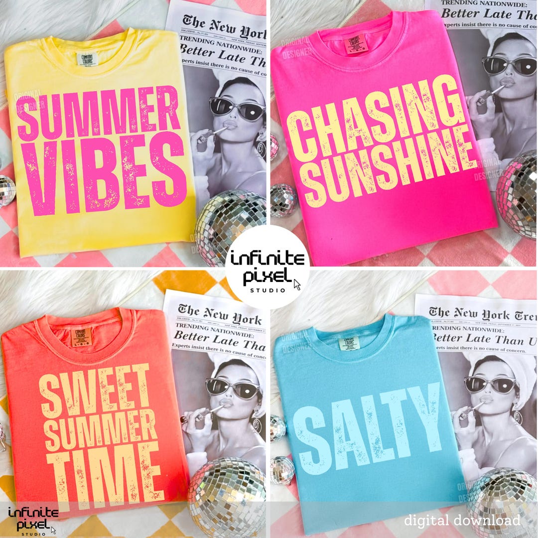Sunshine Png Beach Life Bundle PNG Summer PNG Neon Trendy Summer Shirt ...