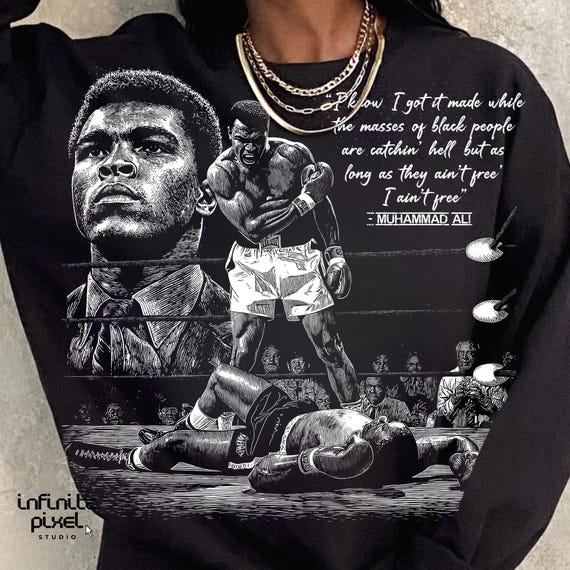 Muhammad Ali PNG, Black History Month png, Boxing Champion Art png, Inspirational Quote Design PNG, Civil Rights Fighter Sublimation PNG