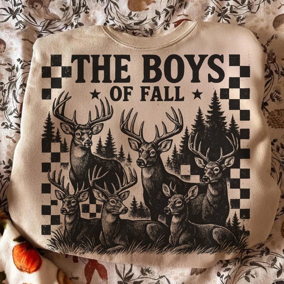 The Boys of Fall PNG, Deer Hunting Season PNG, Buck Hunting PNG, Rustic Fall Wildlife Sublimation Design, Hunting Shirt png Download