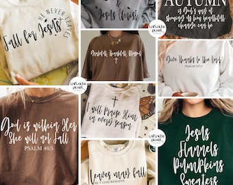 Christian Fall SVG Bundle, Faith Autumn Shirt Design, Pumpkin Spice and Jesus SVG, Bible Verse SVG, Thanksgiving Religious Sublimation