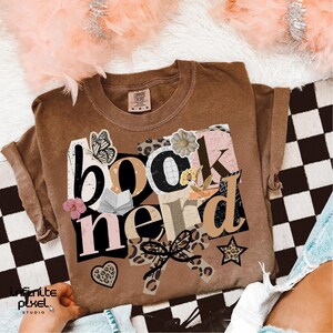 Book Nerd PNG, Ransom Note Typography Book Lover Design, Cozy Reading Aesthetic Shirt Graphic, Literary Collage PNG image 7