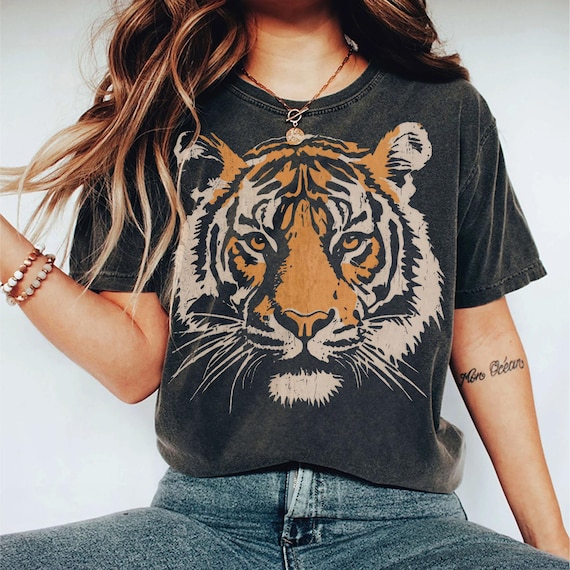 Tiger Mascot PNG, School Spirit Sublimation Design, Vintage Distressed Big Cat Graphic, Game Day Team Shirt Download