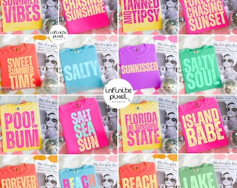 Sunshine Png Beach Life Bundle PNG Summer PNG Neon Trendy Summer Shirt Design Distressed Beach PNG Lake Pool River Png Sun