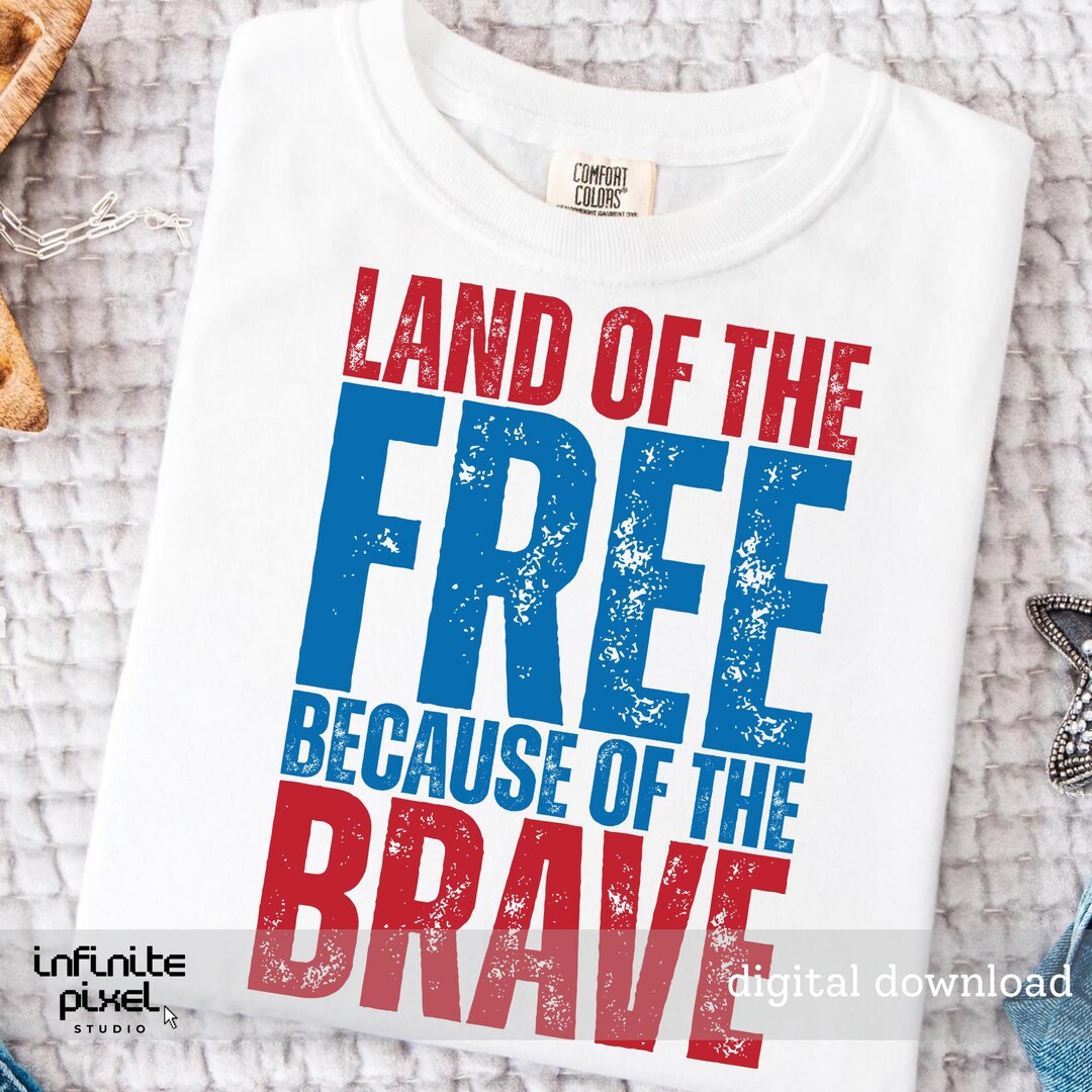 Land of the Free Because of the Brave Svg Png Coquette Memorial Day Svg ...