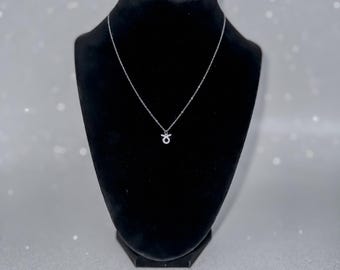 Silver Zodiac Sign Pendant - 925 Sterling Silver, Astrology Necklace wish Cubic Zirconia