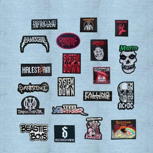Rock Music Patch Embroidered Iron On Sew On Badge for Jackets Bags Vests