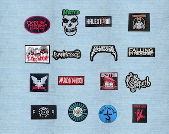 Parche bordado de música rock para planchar o coser en chaquetas, bolsos y chalecos.