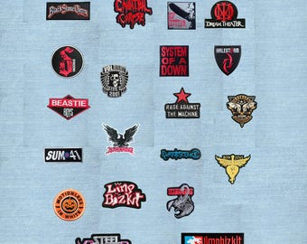 Patch bordado de música rock para costurar ou passar a ferro, ideal para jaquetas, bolsas ou coletes.
