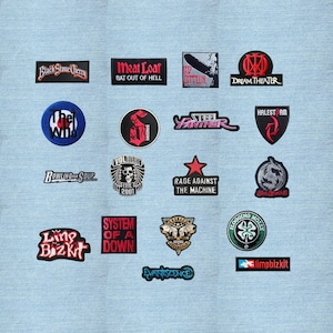 Rockmuziekpatch om op te naaien of te strijken, geborduurd embleem voor jas, tas of vest.