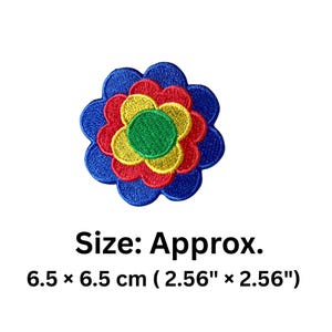 Regnbågsblommalapp Broderad Stryksöm Blommig Applikation Jacka Väska Kläder
