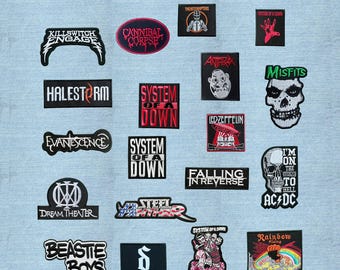 Parche bordado de música rock para planchar o coser en chaquetas, bolsos y chalecos.