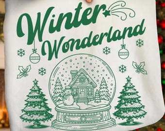 PNG y SVG de paisaje invernal mágico / Imágenes prediseñadas navideñas / Descarga digital de Feliz Navidad / Archivo de sublimación de invierno acogedor