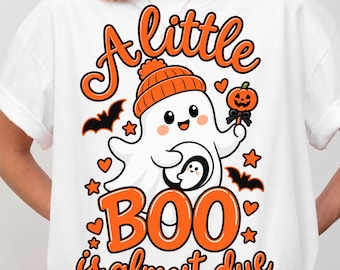 Little Boo is bijna uitgerekend PNG | Leuke zwangerschapsaankondiging voor Halloween | Spookachtige baby-aankondiging | Halloween baby-aankondiging ontwerp