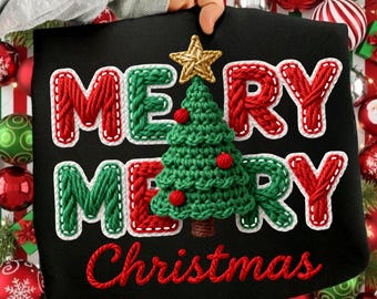 Árbol de Navidad de punto grueso PNG / Diseño navideño de hilo sintético / Lazo navideño coqueto PNG / Clip art realista para sublimación de hilo