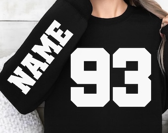 Custom Number and Name Sleeve Print PNG SVG, Personalized Sports Number Design, Custom Game Day Number PNG, Team Player Name Svg